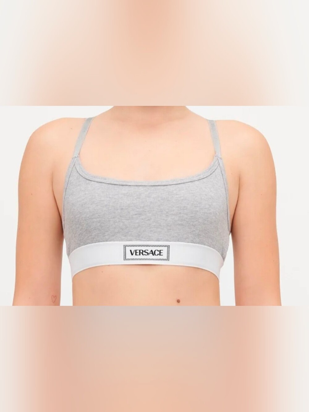Versace Grey and White Bralette Authentic